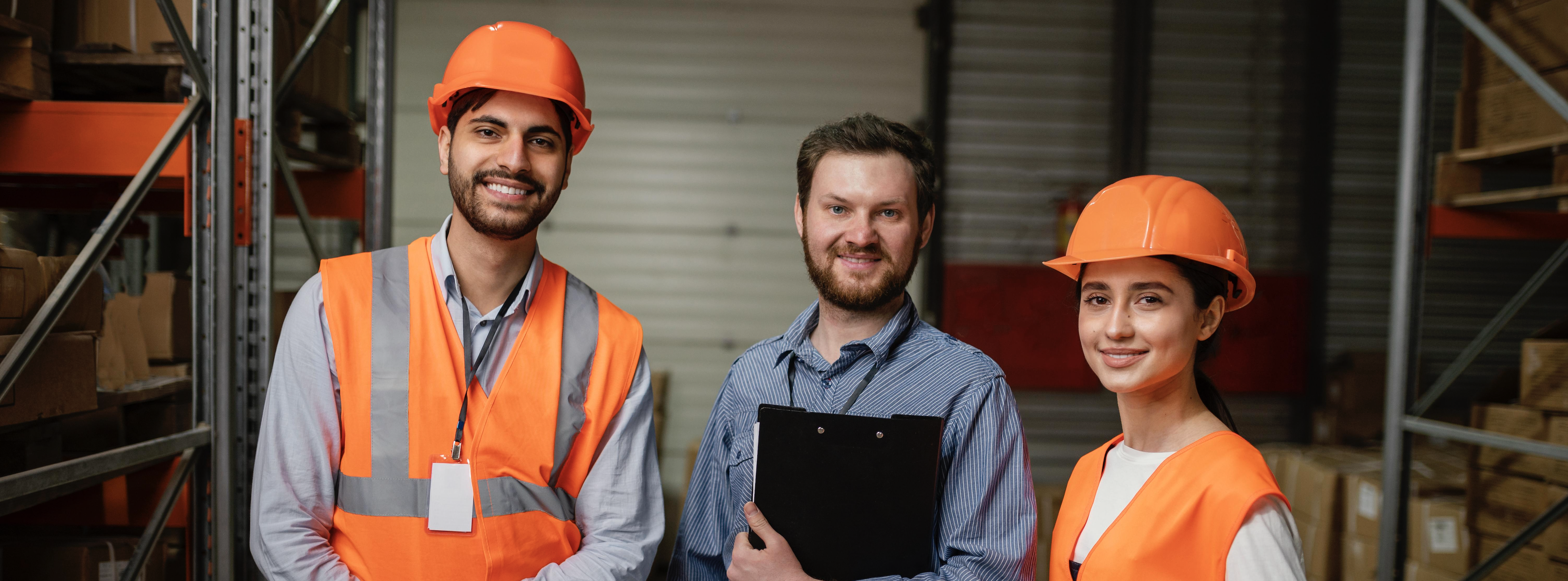 Trabajadores sonrien