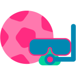 Icono de balon de futbol y careta de natacion