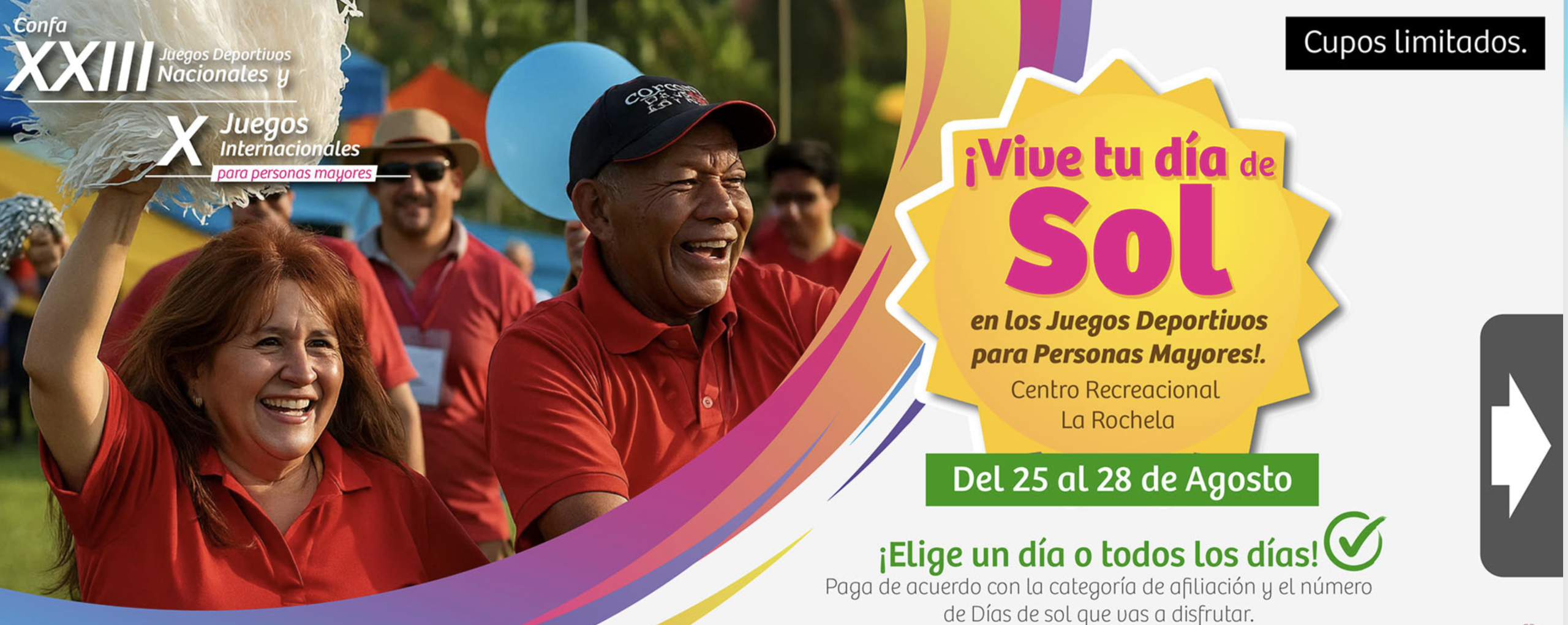 Personas felices en los Juegos de personas mayores de Confa