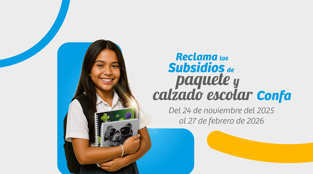 Niña sonrié con su paquete escolar de Confa