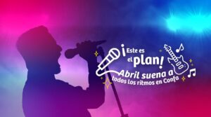 Persona en una sombra canta a través de un micrófono